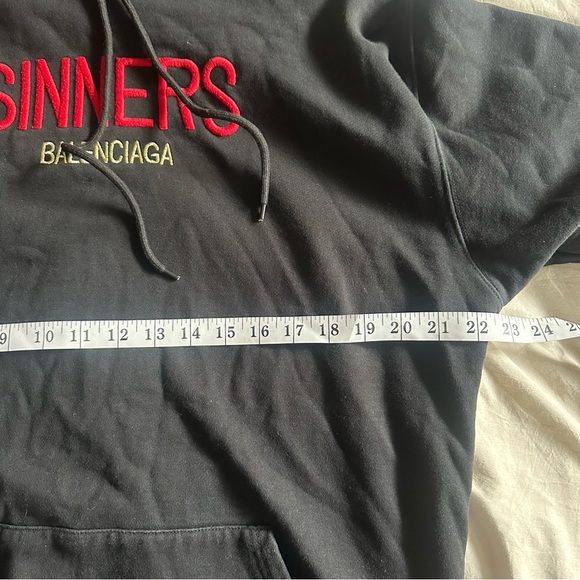 Balenciaga Sinners Black Hoodie with Red and Gold Embroidery L - Picture 8 of 16